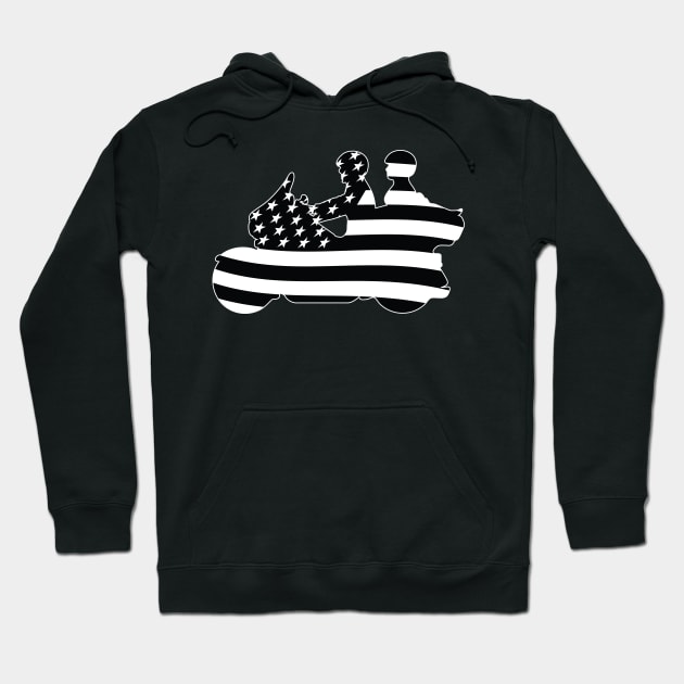 Patriotic American Flag Touring Motorcycle Hoodie by hobrath